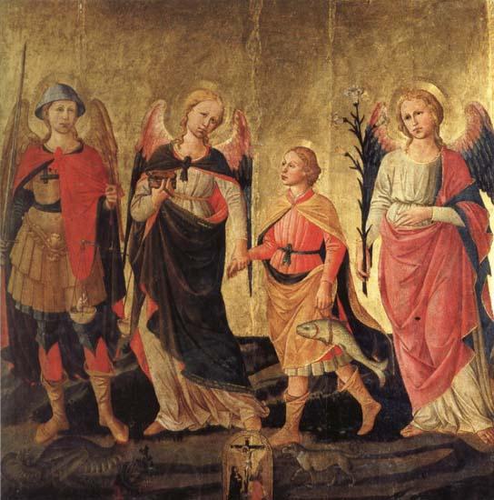 DOMENICO DI MICHELINO Tobias and the Three Archangels Spain oil painting art